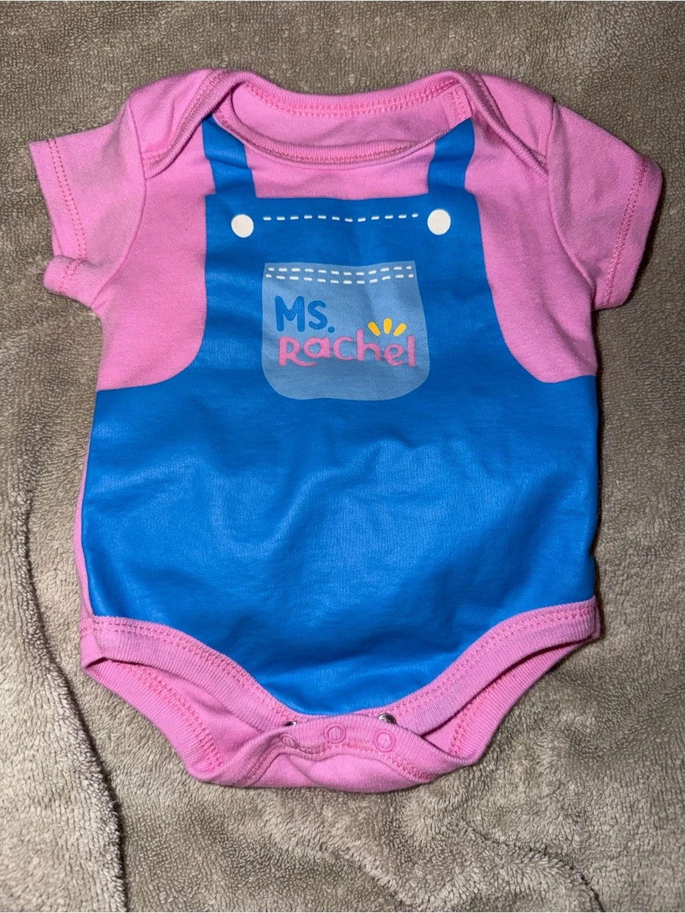 Rachel Pink and Blue Baby Top with Logo